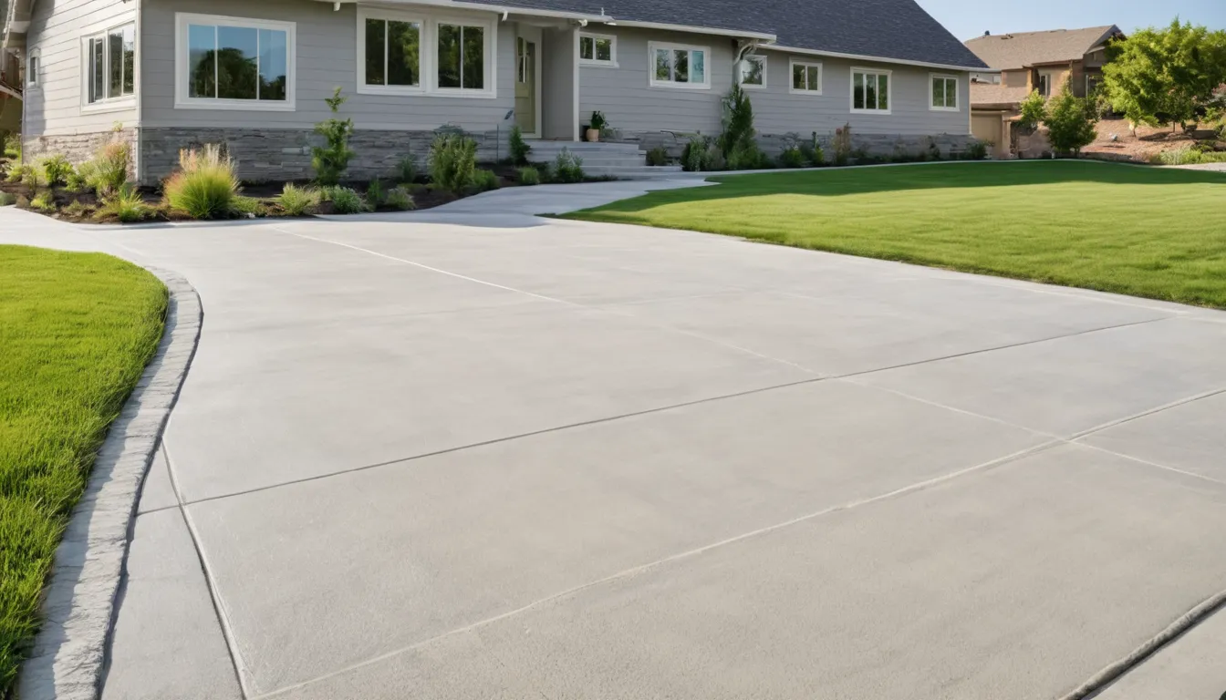 A new concrete driveway outside a family home in Cuyahoga Falls